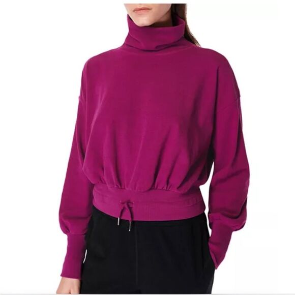Sweaty Betty Melody Luxe Fleece Sweatshirt in Amaranth Pink 6 - Picture 3 of 14